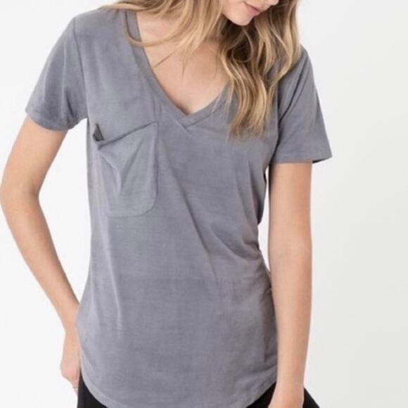 Z Supply The Suede Pocket Tee Gray Shirt Soft Lightweight Womens Size Medium - Picture 11 of 11